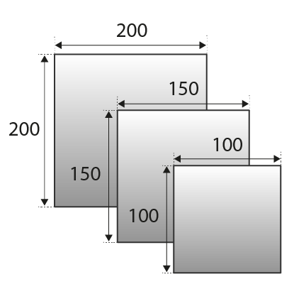 Схема квадратной листовки с размерами